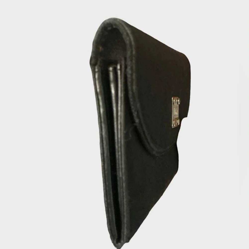Christian Dior Oblique Canvas Continental Wallet Black Authentic
